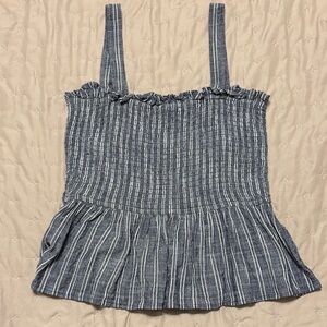 LOFT Beach Striped Blue Striped Tank